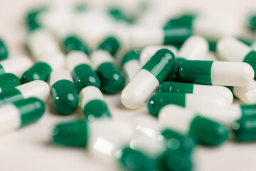 Pile of the medicine in green color
