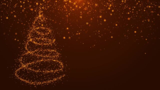 Christmas Tree Leftside orange loop background
