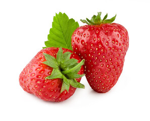 Strawberries isolated on white background.