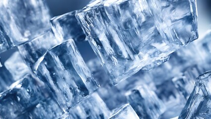 Ice cubes, macro photography, background.