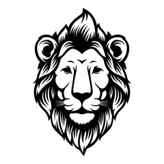 Lion head logo in outline style