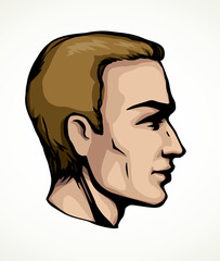 Profile of a handsome man. Vector drawing