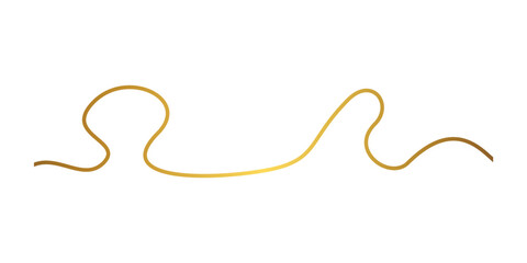 Line, ribbone Gold lineart element. Vector Illustration.