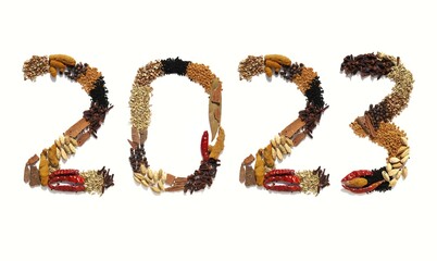 2023 Written with Spices and Condiments Like Cardamom, Cloves, Cinnamon, Coriander, Black Pepper,...