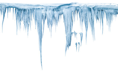 Icicles, isolated from the background, isolated object. Photo with transparent background. - obrazy, fototapety, plakaty