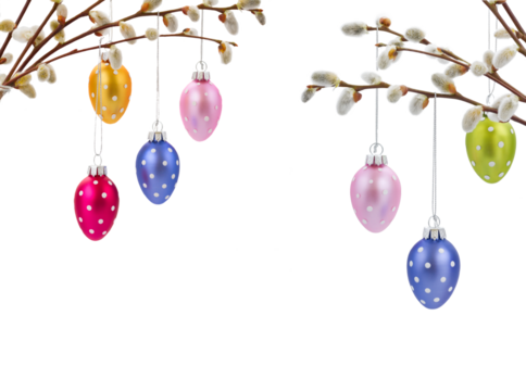 Colorful hanging easter eggs - Powered by Adobe