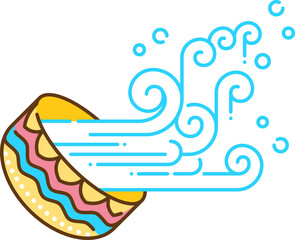 waterbowl splashing water colored line design icon in Songkran thailand water splash festival day.