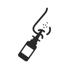 Nasal spray icon. Runny nose. Common cold. Vector icon isolated on white background.