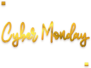 Cyber Monday Gold Gradient Transparent PNG Bold Text 