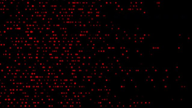 Sparkling red dots on black background. Seamless looping abstract tech motion design. Video animation Ultra HD 4K 3840x2160