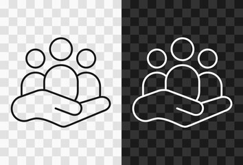 Client service, high quality vector editable line icon. Client service outline icon isolated on dark and light transparent backgrounds for UI design.