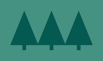 Three Christmas Trees Green Shape Icon