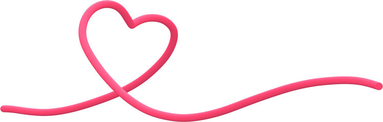 pink line heart 3d