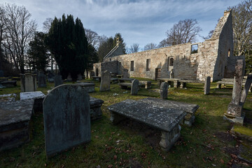 Fototapeta premium The ‘Church of the Blessed Peter at Duffus’ is first mentioned in a charter from 1190 The church was probably built by Freskin de Moray, who also constructed the mighty Duffus Castle nearby.