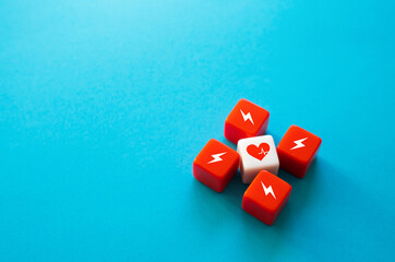 Heart attack. Stress and upheaval. Threat to circulatory system. Depression and frustration. High workload. Life insurance. Cardiology, heart health treatment. Safety and security. Protection and care