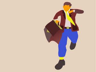illustration of a businessman with a briefcase