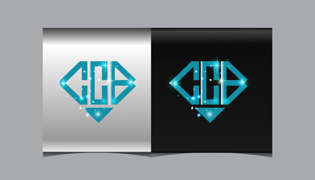CCB Logo letter monogram with diamond shape design template.
