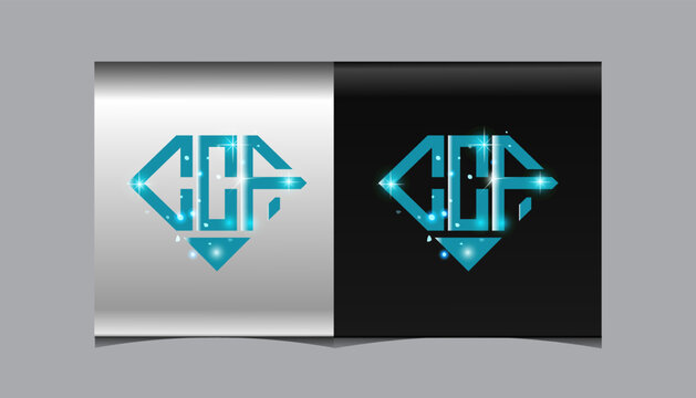 CCF Logo letter monogram with diamond shape design template.
