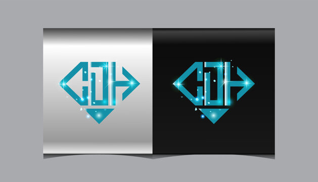 CDH Logo letter monogram with diamond shape design template.
