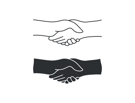 Handshake icon. Respect handshake illustration symbol. Sign business and contract handshake vector desing. 