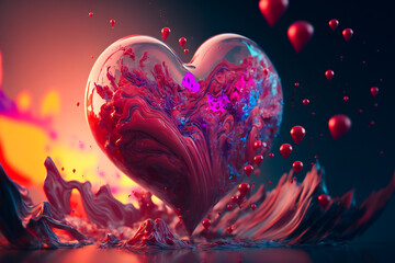 Valentines Day Background.  Heart.  Image created with Generative AI technology.