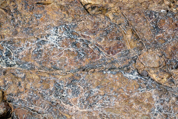 The great crossing of the Atlas in Morocco, 18 days of walking. Close-up on the atypical rocks of Toubkal 