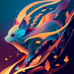 Obraz premium Animals in a smooth gradient style