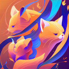 Animals in a smooth gradient style