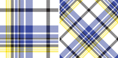 Check plaid seamless pattern set background.