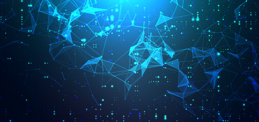 Vector futuristic technology background. Digital network concept. Big data analysis
