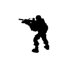 Commando icon. Simple style no war poster background symbol. Gunn shop brand logo design element. Commando t-shirt printing. Vector for sticker.