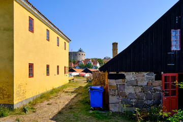 Naklejka premium Out and about on the Ertholmen islands, structures of historical fortress edifices on Frederiksö, Ertholmene, Denmark, Scandinavia, Europe.