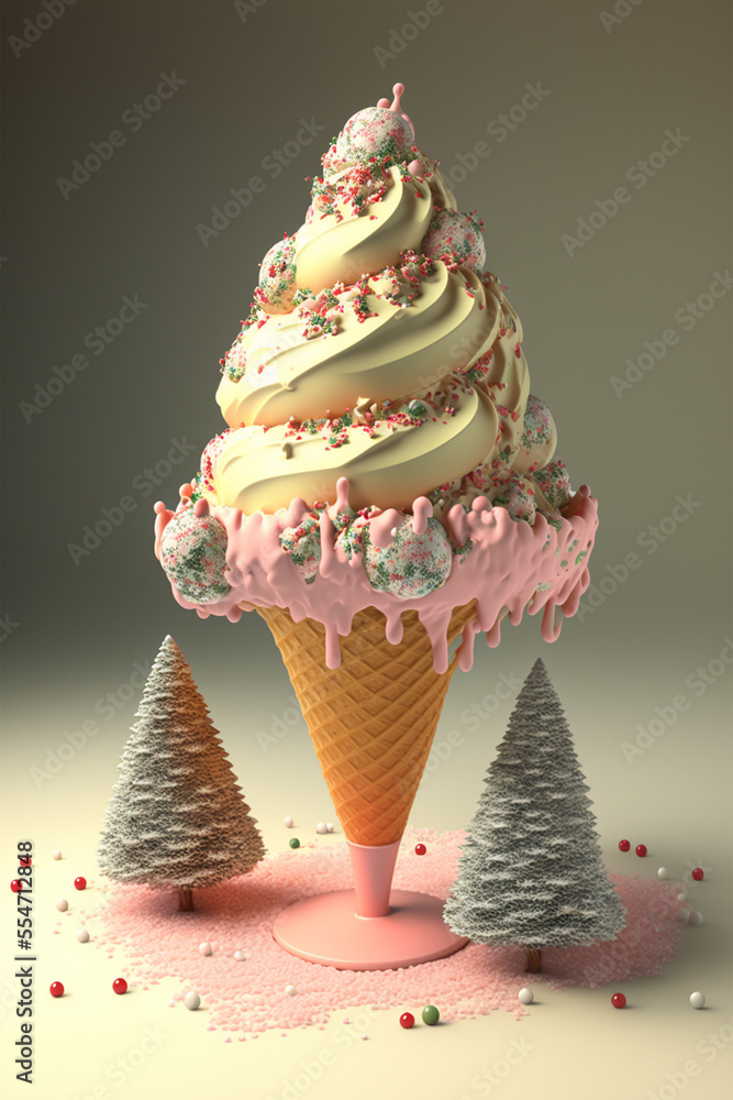 Sticker Ice Cream Christmas Tree