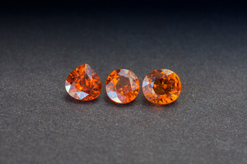 Genuine natural mined mandarin orange bright deep saturated color spessartine garnet gemstone...