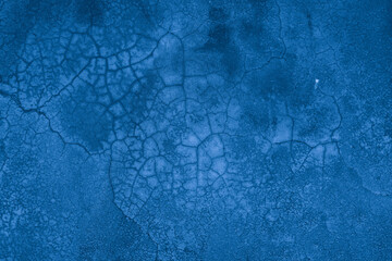 Old wall pattern texture cement blue dark abstract  blue color design are light with black gradient background.