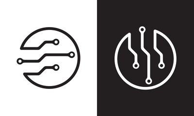 molecule logo vector. connection technology icon design