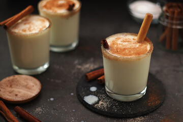 Kogel mogel drink made from eggs with cream	