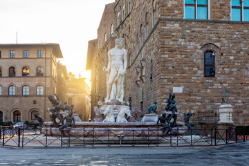 Neptune fountain on Signoria square, Florence, Italy © Mistervlad
