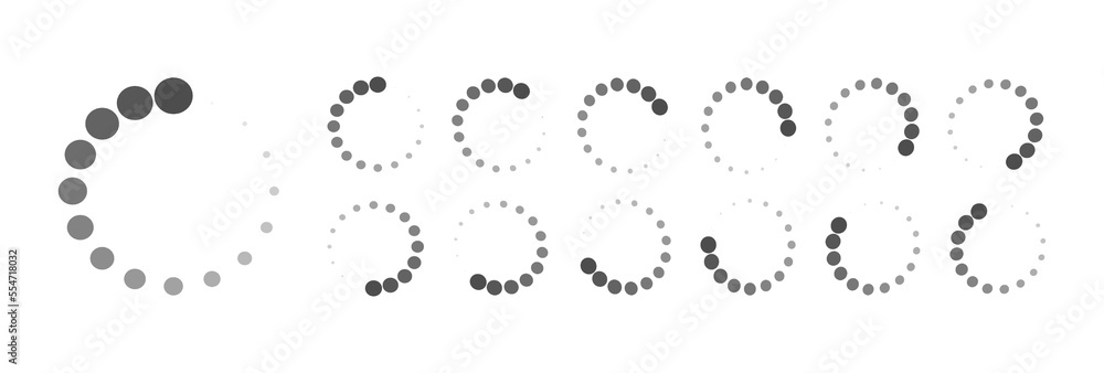Fototapete circular loading buffering icons vector video ready for animation gif all keyframes frames bufring c