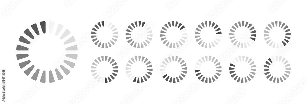 Fototapete circular loading buffering icons vector video ready for animation gif all keyframes frames bufring c