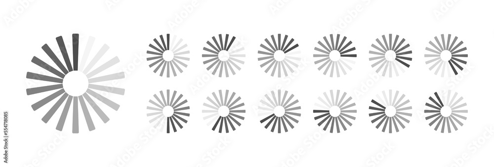 Fototapete circular loading buffering icons vector video ready for animation gif all keyframes frames bufring c