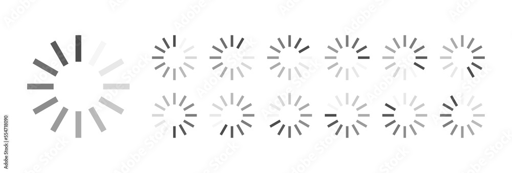 Fototapete circular loading buffering icons vector video ready for animation gif all keyframes frames bufring c