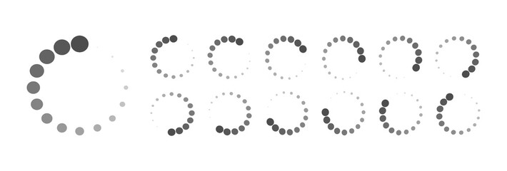 Circular Loading Buffering Icons Vector Video Ready for Animation Gif All Keyframes Frames Bufring Circle Waiting for Connection Buffer Preloader Download Symbol Easy Replace Color