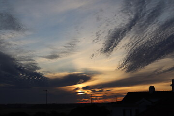 sunset in the city