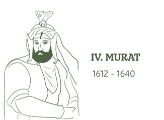 Baghdad conqueror IV. Murat. Ottoman Sultan