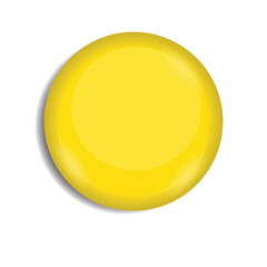 blank yellow glossy badge isolated on a white background