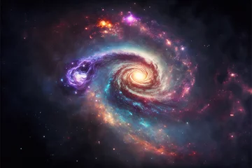 Tuinposter spiral galaxy in space background © Crazy