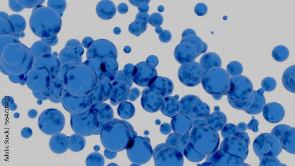 Aufkleber moving stream of bright balls. design. rising stream of bright 3d bubbles in space. bright bubbles m