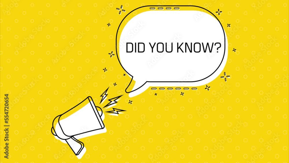 Poster did you know. megaphone and yellow speech bubble with quote. blog management. concept poster for soc