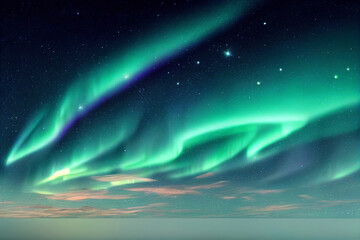 Fototapeta premium Aurora borealis, beautiful northern lights 